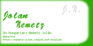 jolan nemetz business card