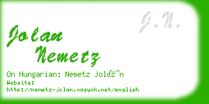jolan nemetz business card
